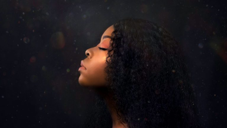 Black woman at night